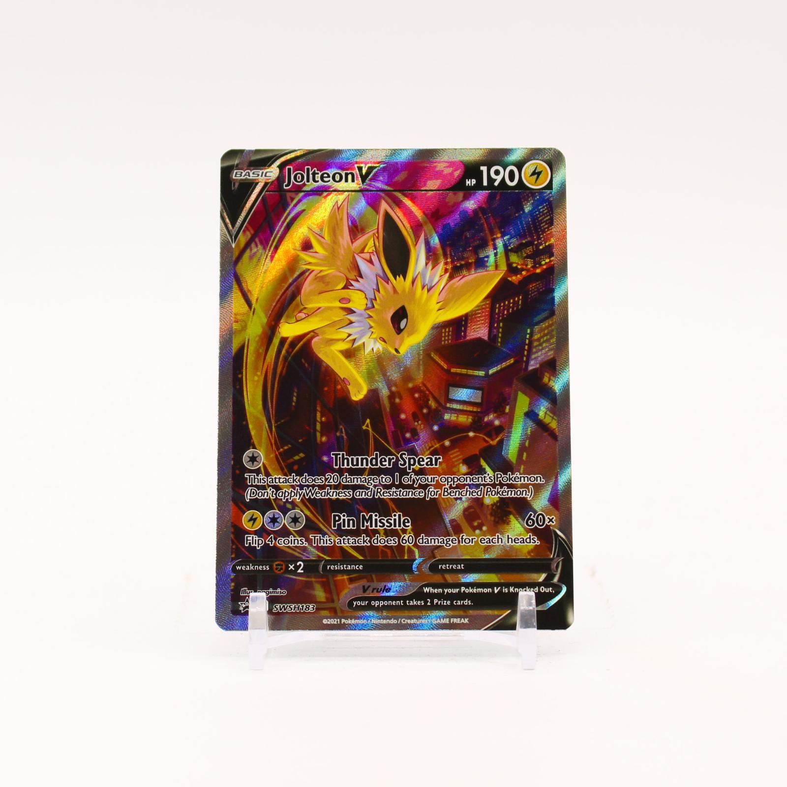 Jolteon V - SWSH183 Sword & Shield Holo Alternate Art Promo Pokemon - NM