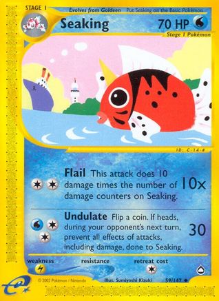 Seaking - 59/147 Aquapolis Uncommon Pokemon - NM