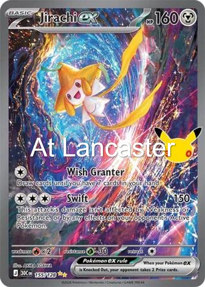 Jirachi ex - 155/128 ME: 30th Celebration Special Illustration Rare Pokemon - NM (Lanc)