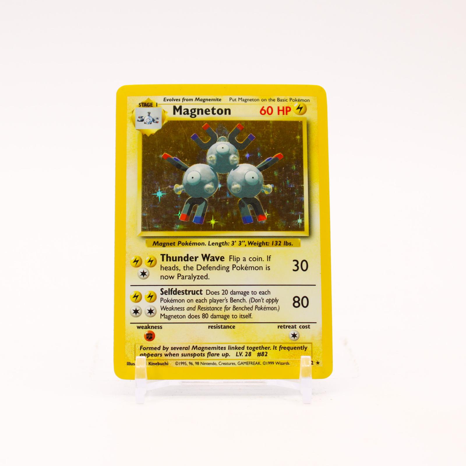Magneton - 9/102 Base Set Unlimited Holo Rare Pokemon - LP