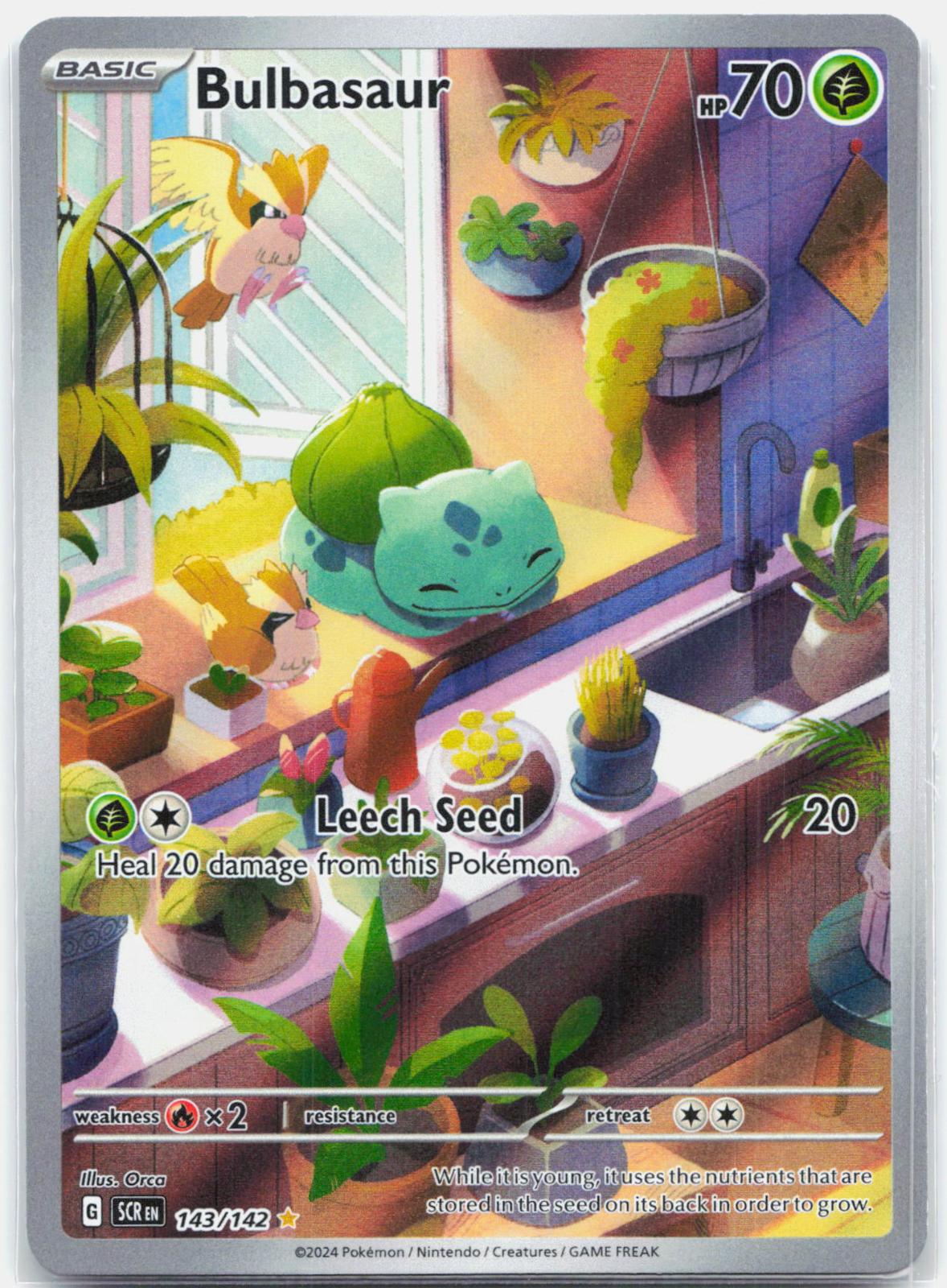 Bulbasaur - 143/142 Stellar Crown Illustration Rare Pokemon - NM