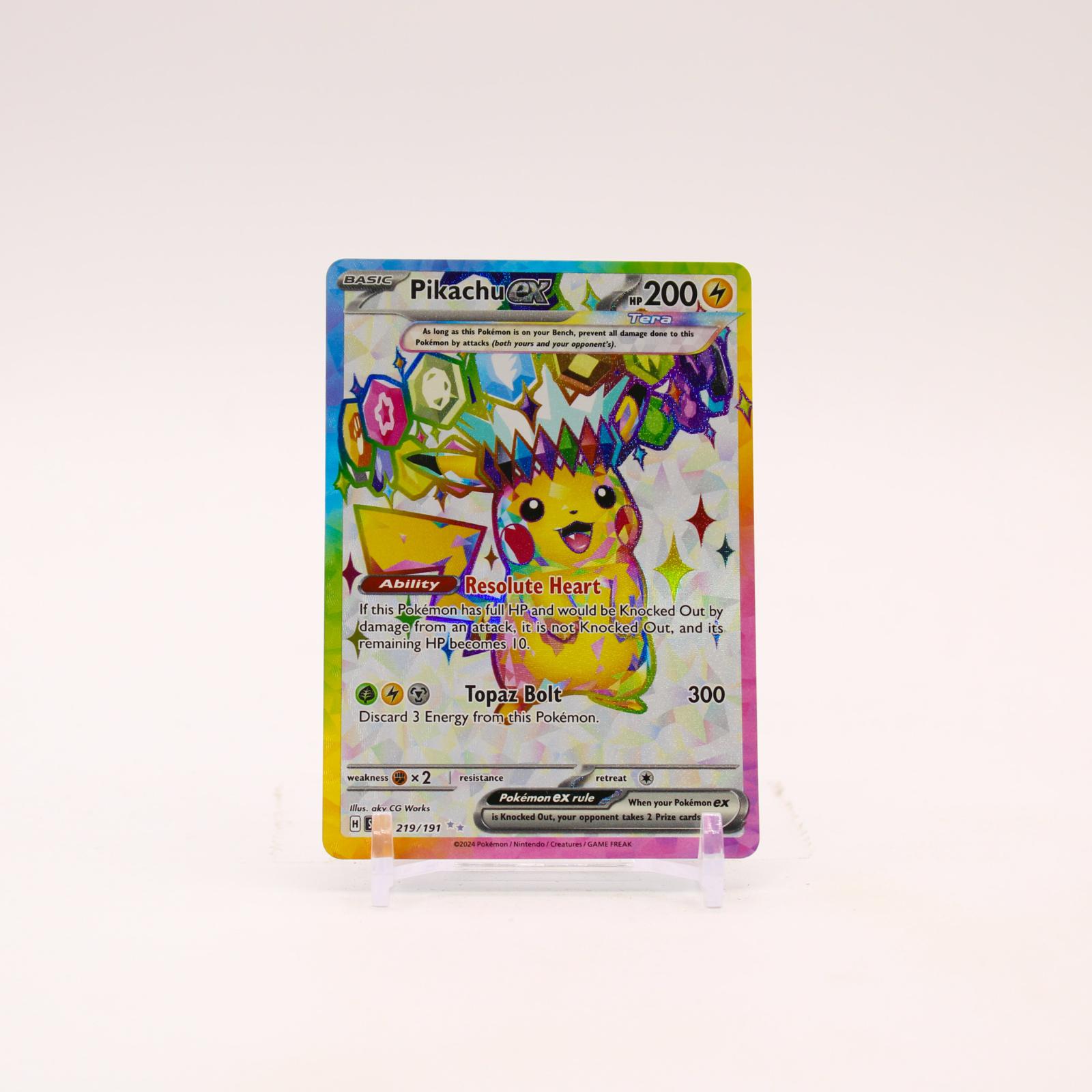 Pikachu ex - 219/191 Surging Sparks Holo Full Art Pokemon - NM