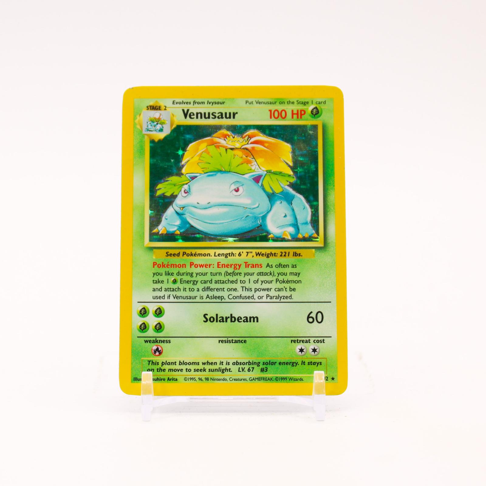 Venusaur - 15/102 Base Set Unlimited Holo Rare Pokemon - HP