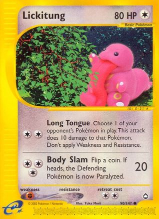 Lickitung - 90/147 Aquapolis Common Pokemon - NM