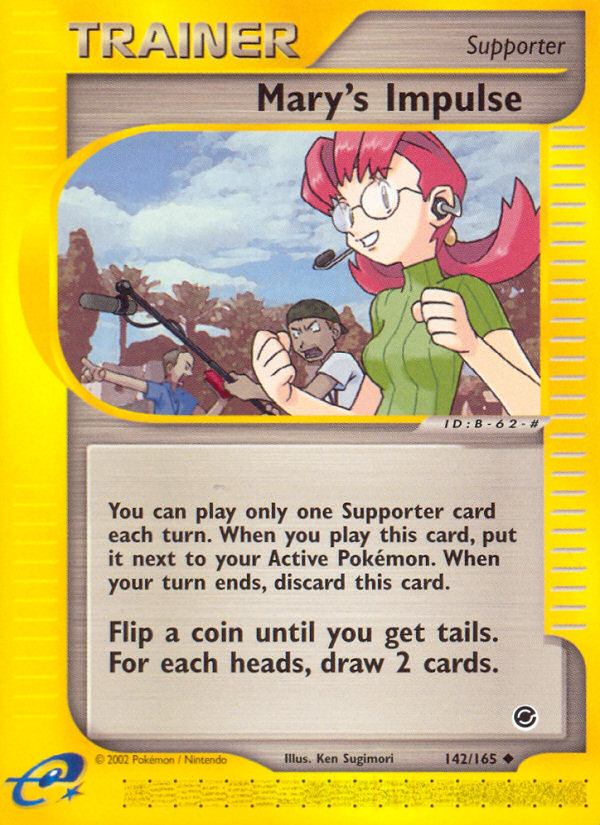 Mary's Impulse - 142/165 Expedition Base Set Uncommon Pokemon - NM