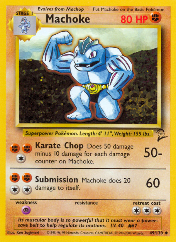 Machoke - 49/130 Base Set 2 Uncommon Pokemon - NM