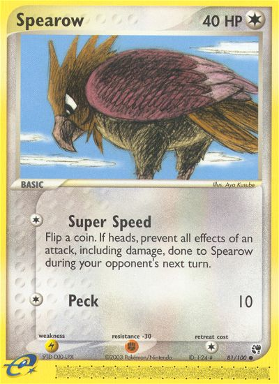 Spearow - 81/100 Sandstorm Common Pokemon - NM