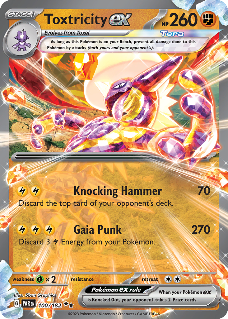 Toxtricity ex - 100/182 Paradox Rift Double Rare Holo Pokemon - NM