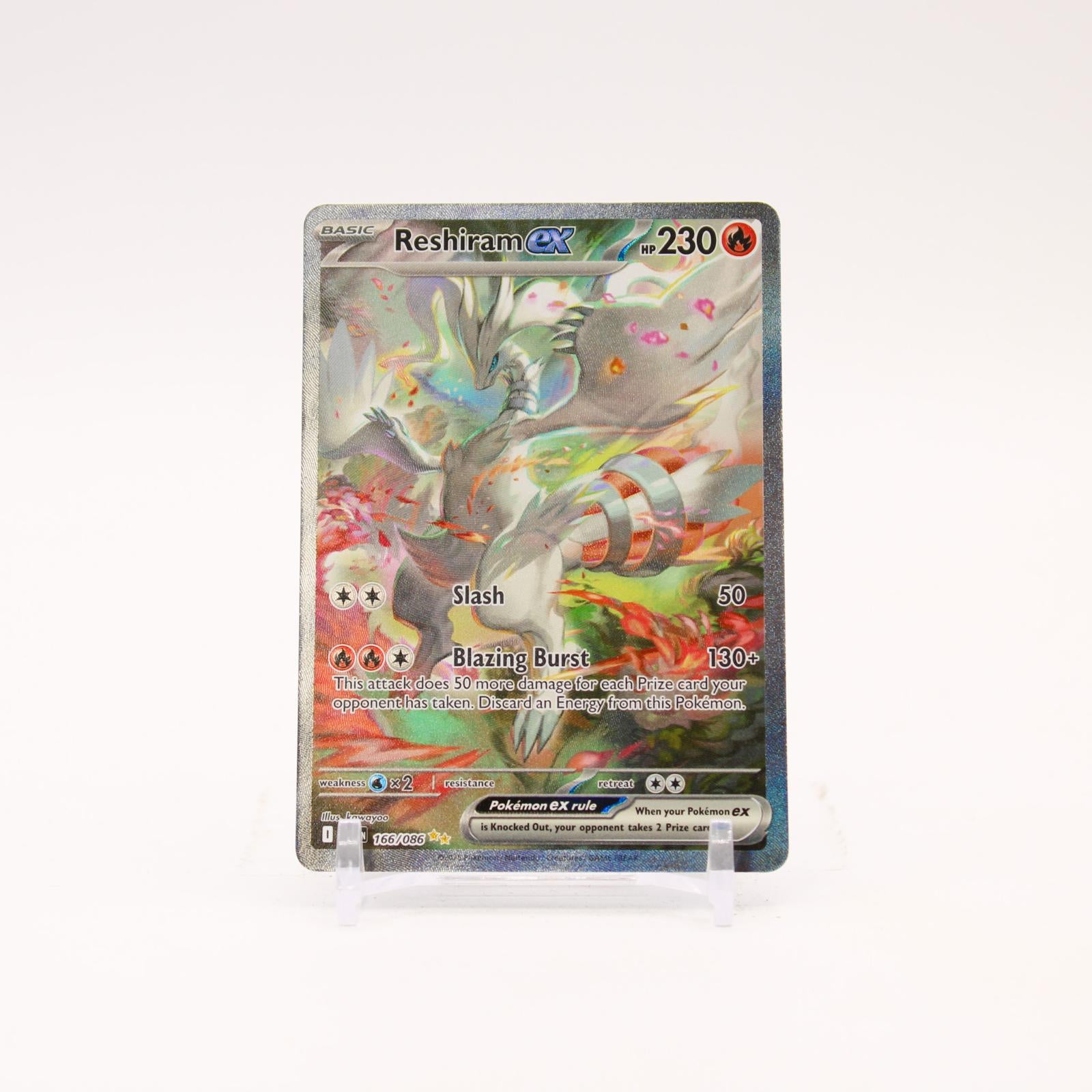 Reshiram ex - 166/086 White Flare Holo Special Illustration Pokemon - NM/LP