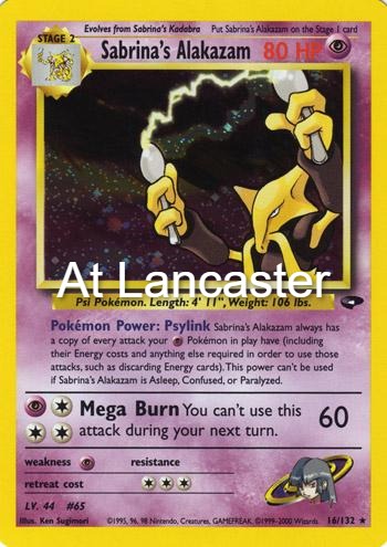 Sabrina's Alakazam - 16/132 Gym Challenge Unlimited Holo Rare Pokemon - MP/HP (Lanc)