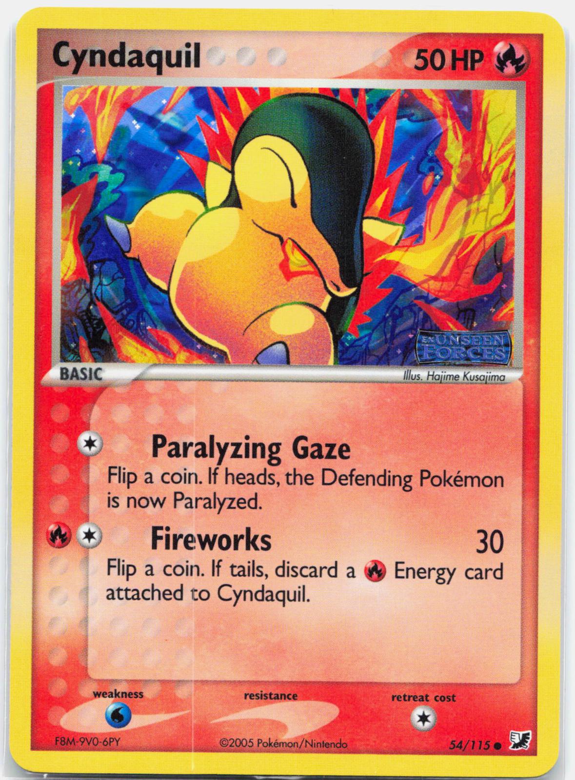 Cyndaquil - 54/115 Unseen Forces Reverse Holo Common Pokemon - NM