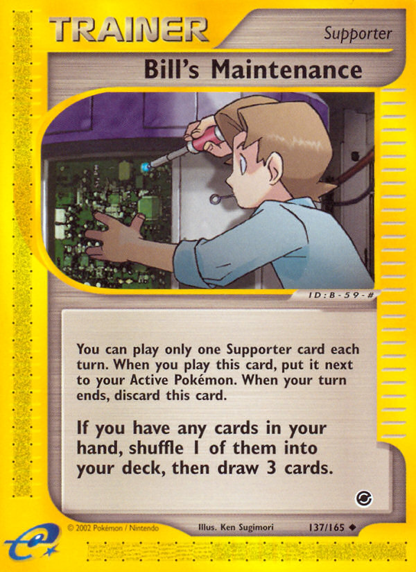 Bill's Maintenance - 137/165 Expedition Base Set Uncommon Pokemon - NM