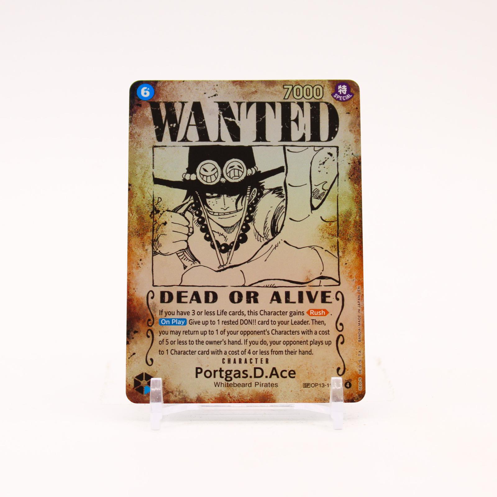 Portgas.D.Ace Wanted Poster - OP13-119 Carrying On His Will SEC One Piece - NM