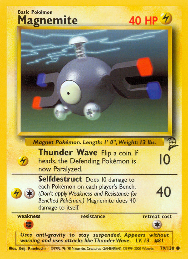 Magnemite - 79/130 Base Set 2 Common Pokemon - NM