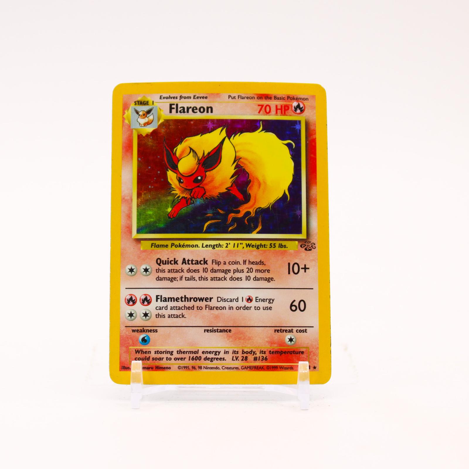 Flareon - 3/64 Jungle Unlimited Holo Rare Pokemon - MP