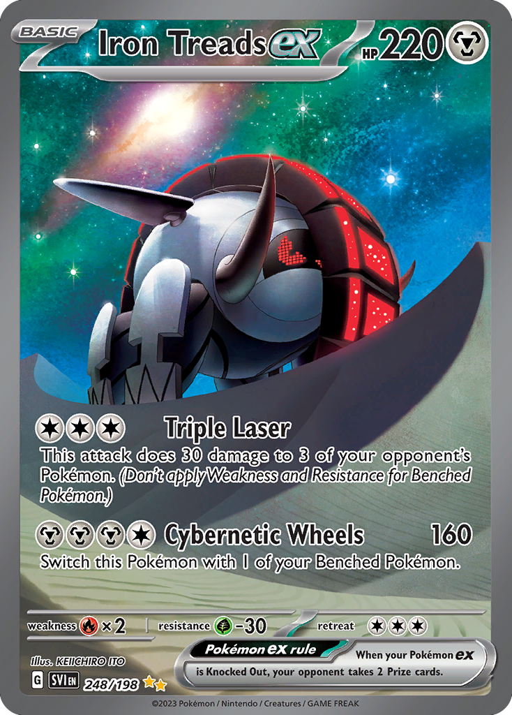 Iron Treads ex - 248/198 Scarlet & Violet Special Illustration Rare Holo Pokemon - NM