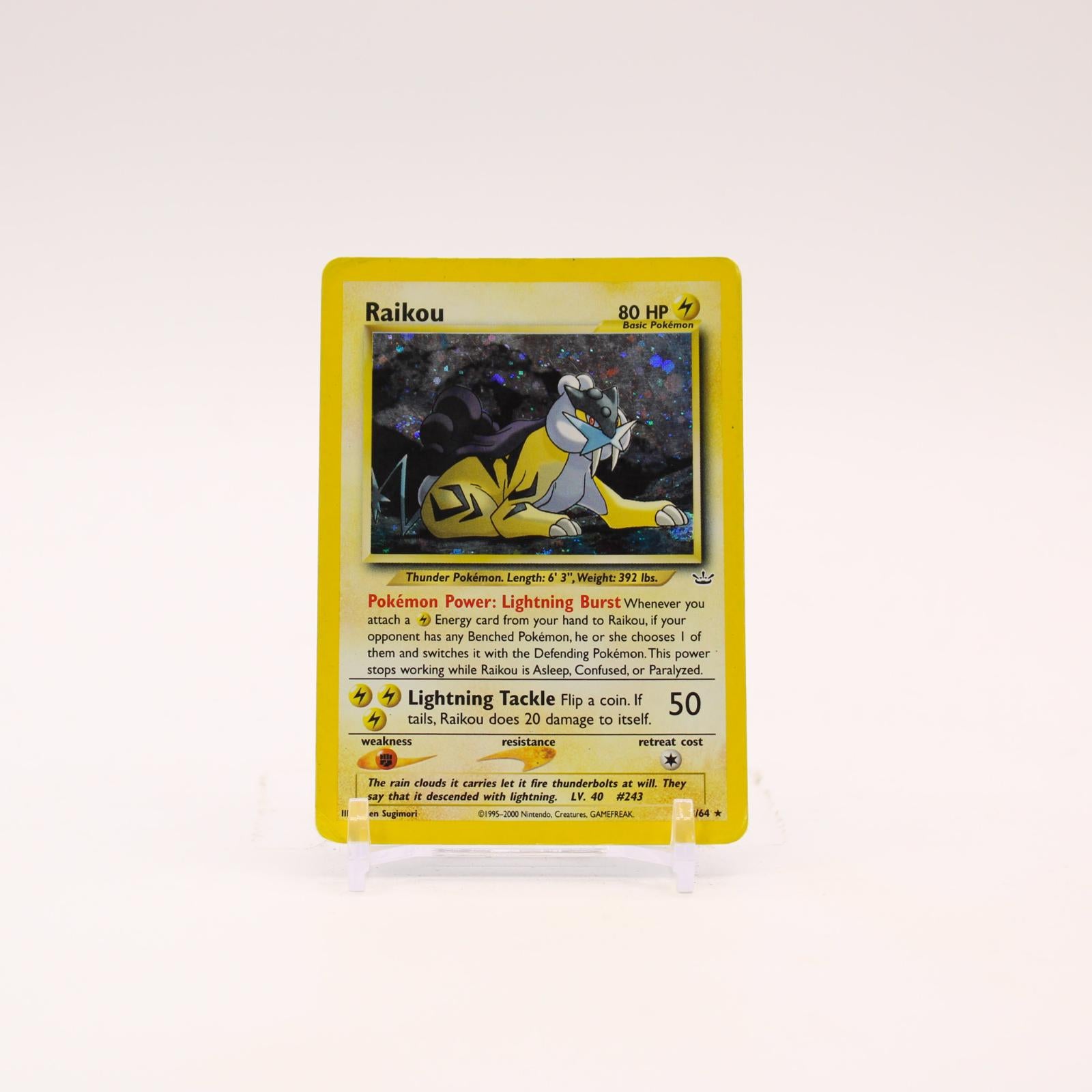 Raikou - 13/64 Neo Revelation Unlimited Holo Rare SWIRL Pokemon - DMG