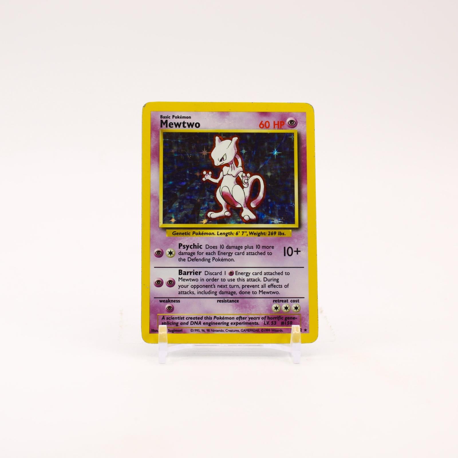 Mewtwo - 10/102 Base Set Unlimited Holo Rare Pokemon - MP/HP