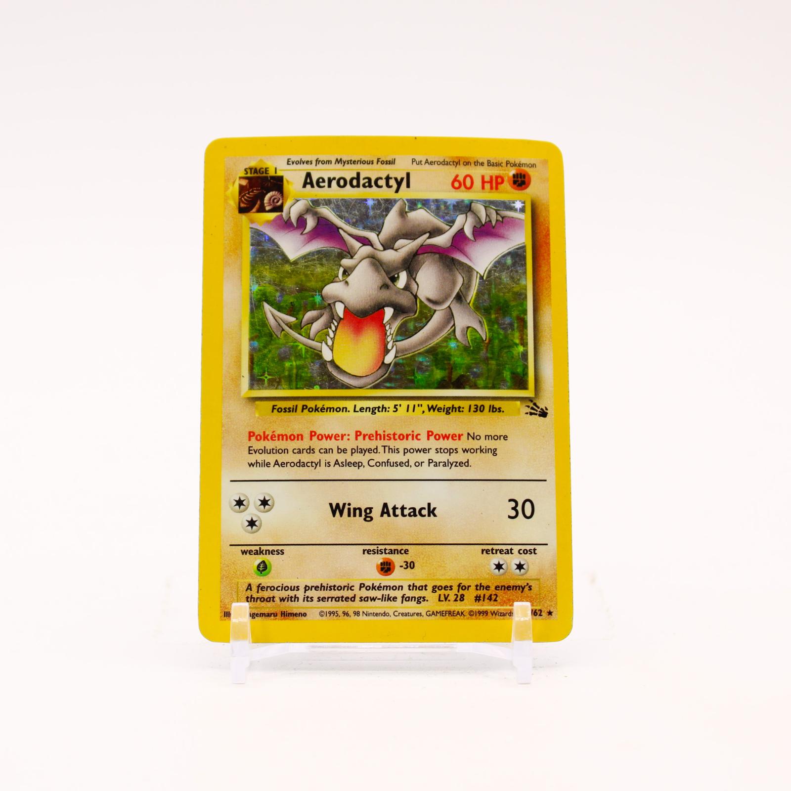 Aerodactyl - 1/62 Fossil Unlimited Holo Rare Pokemon - MP