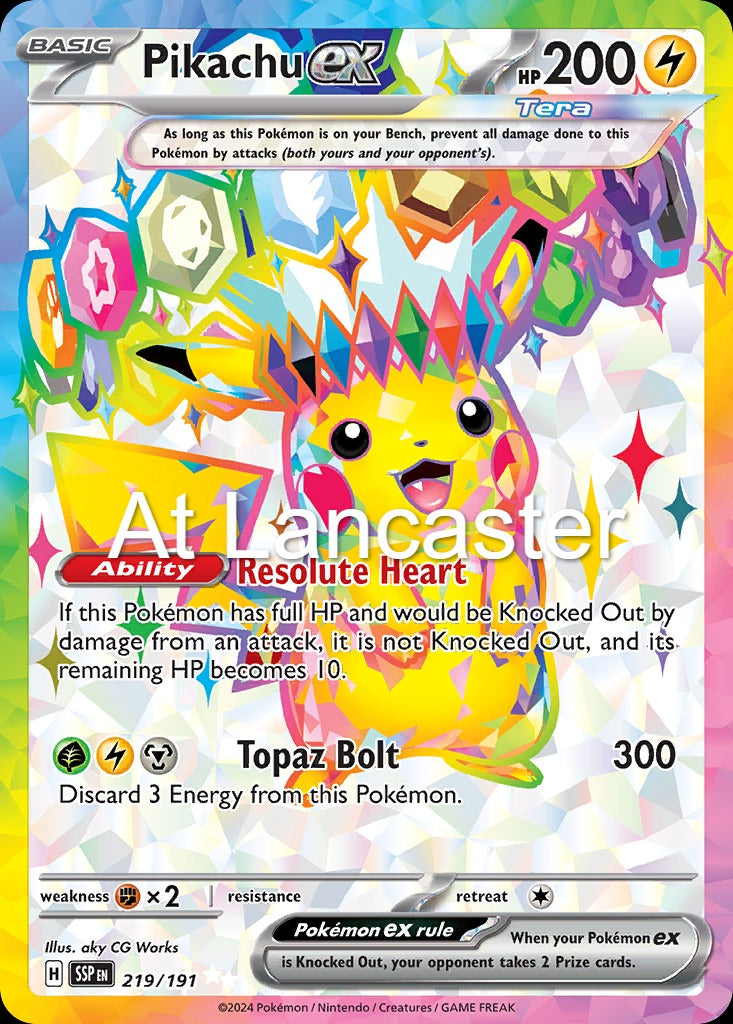 Pikachu ex - 219/191 Surging Sparks Holo Ultra Rare Pokemon - NM/LP (Lanc)