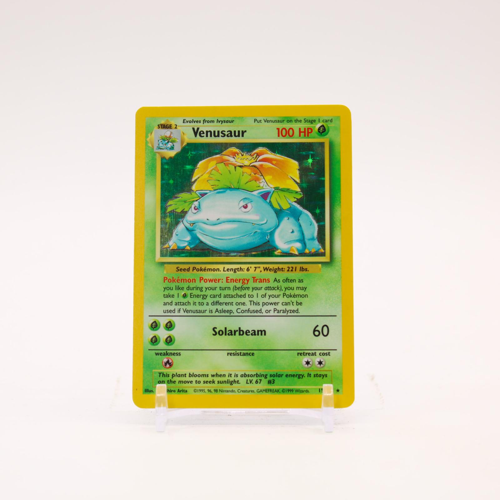 Venusaur - 15/102 Base Set Unlimited Holo Rare Pokemon - LP