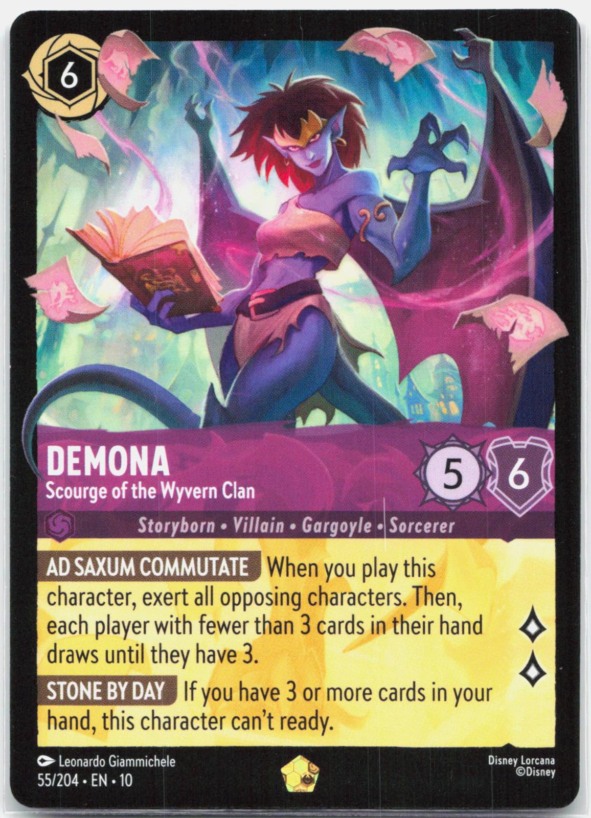 Demona - Scourge of the Wyvern Clan - 55/204 Whispers in the Well Legendary Lorcana - NM