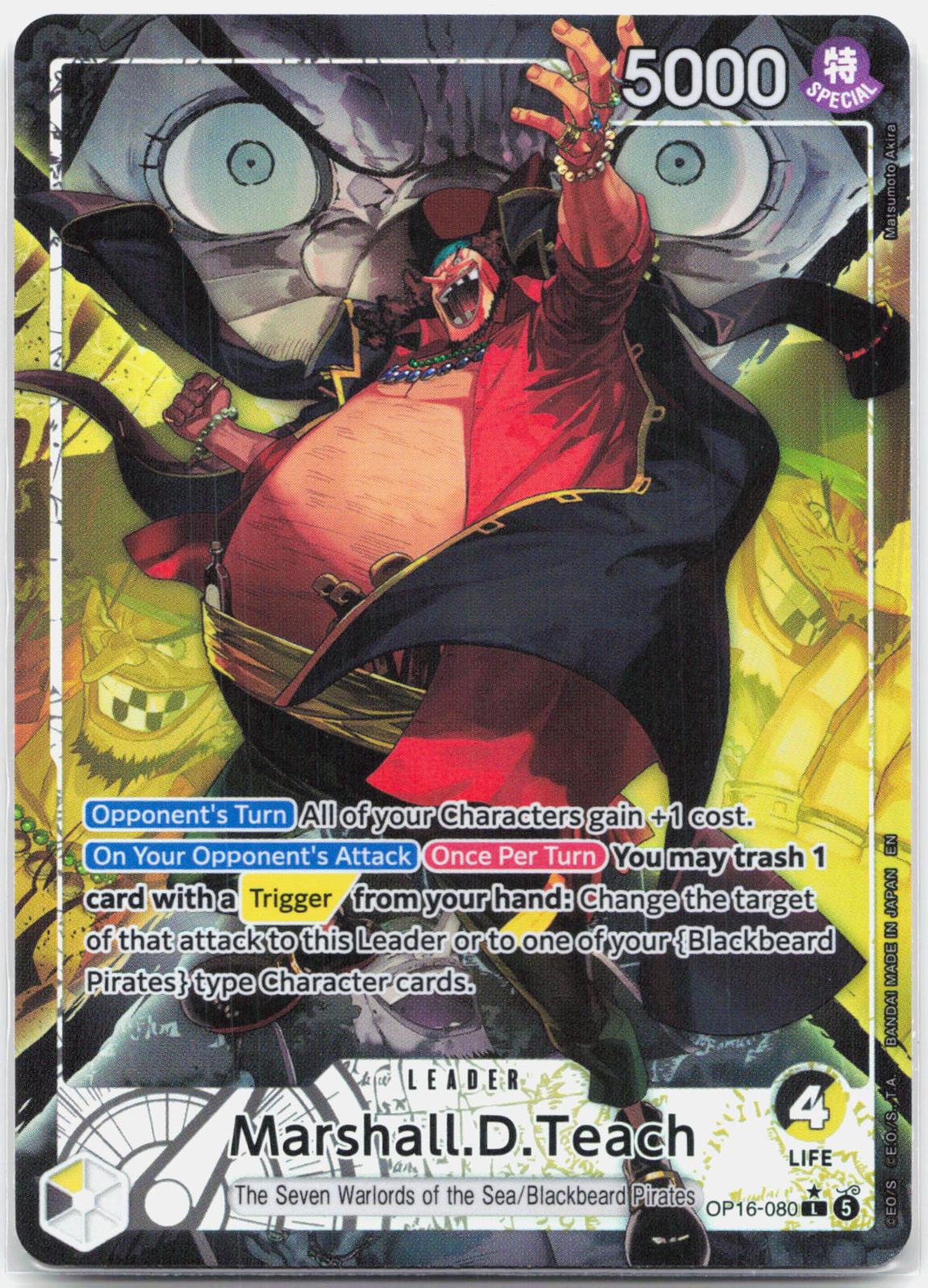 Marshall.D.Teach Alternate Art - OP16-080 The Time of Battle L One Piece - NM