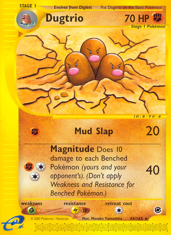 Dugtrio - 44/165 Expedition Base Set Rare Pokemon - NM