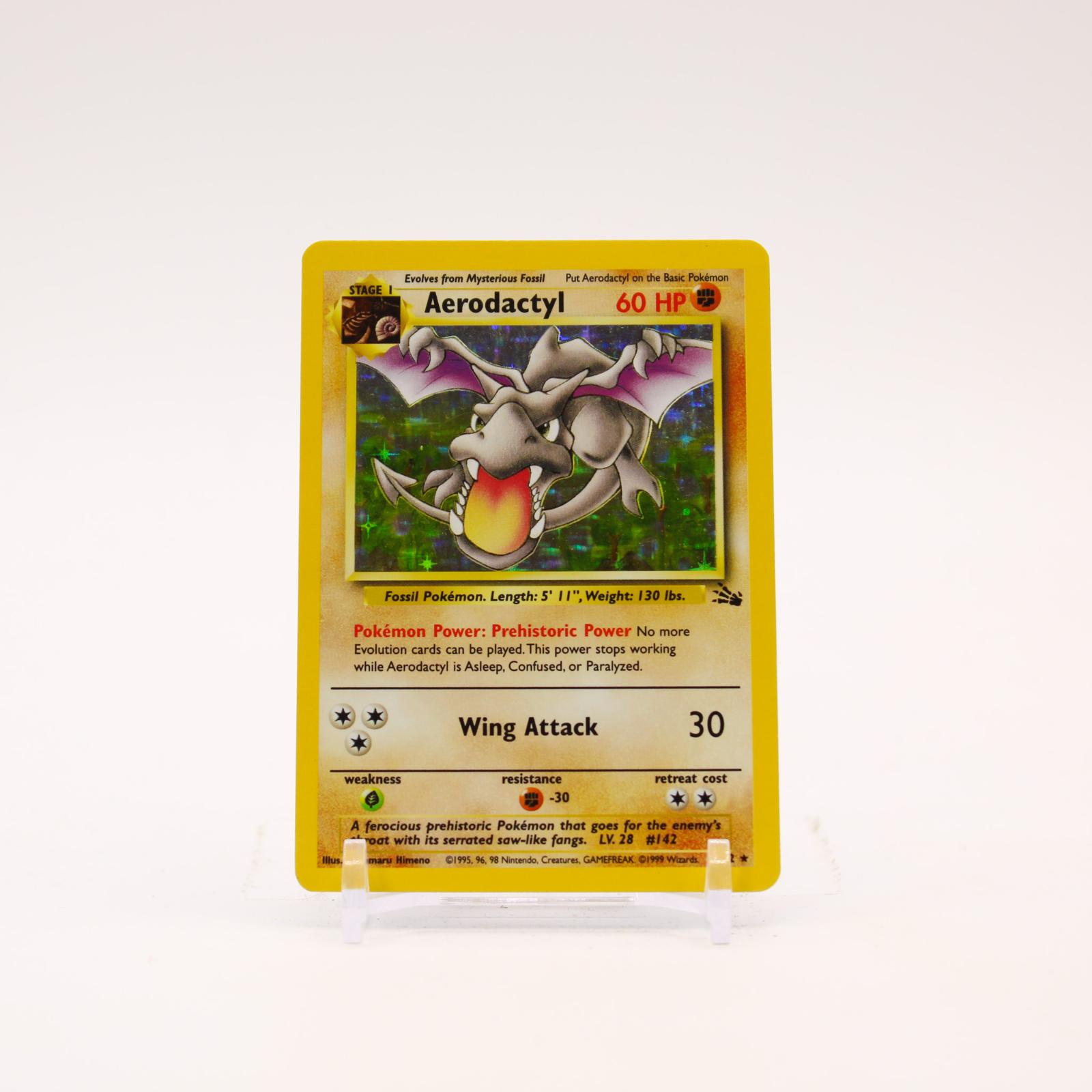 Aerodactyl - 1/62 Fossil Unlimited Holo Rare Pokemon - MP