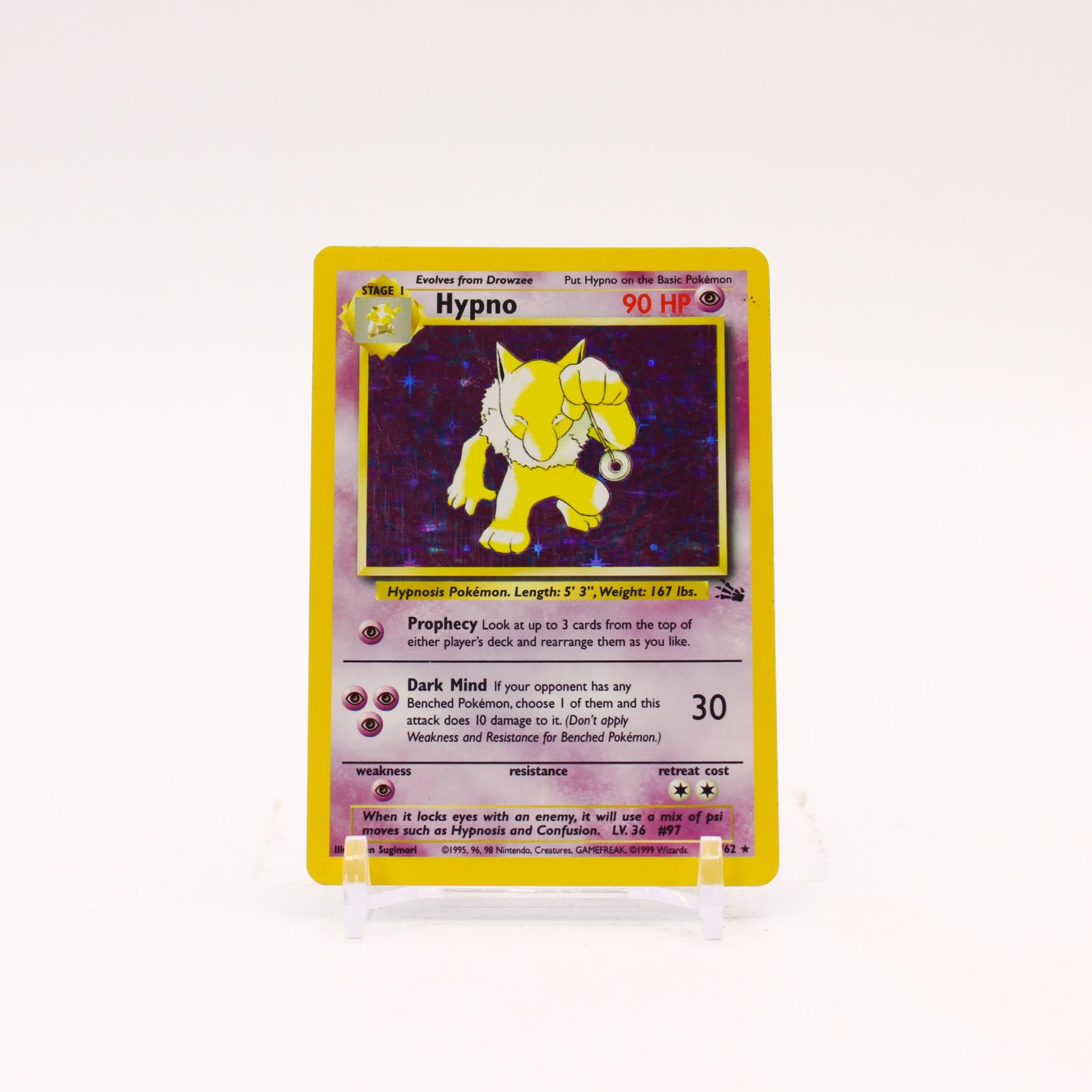 Hypno - 8/62 Fossil Unlimited Holo Rare Pokemon - LP/MP