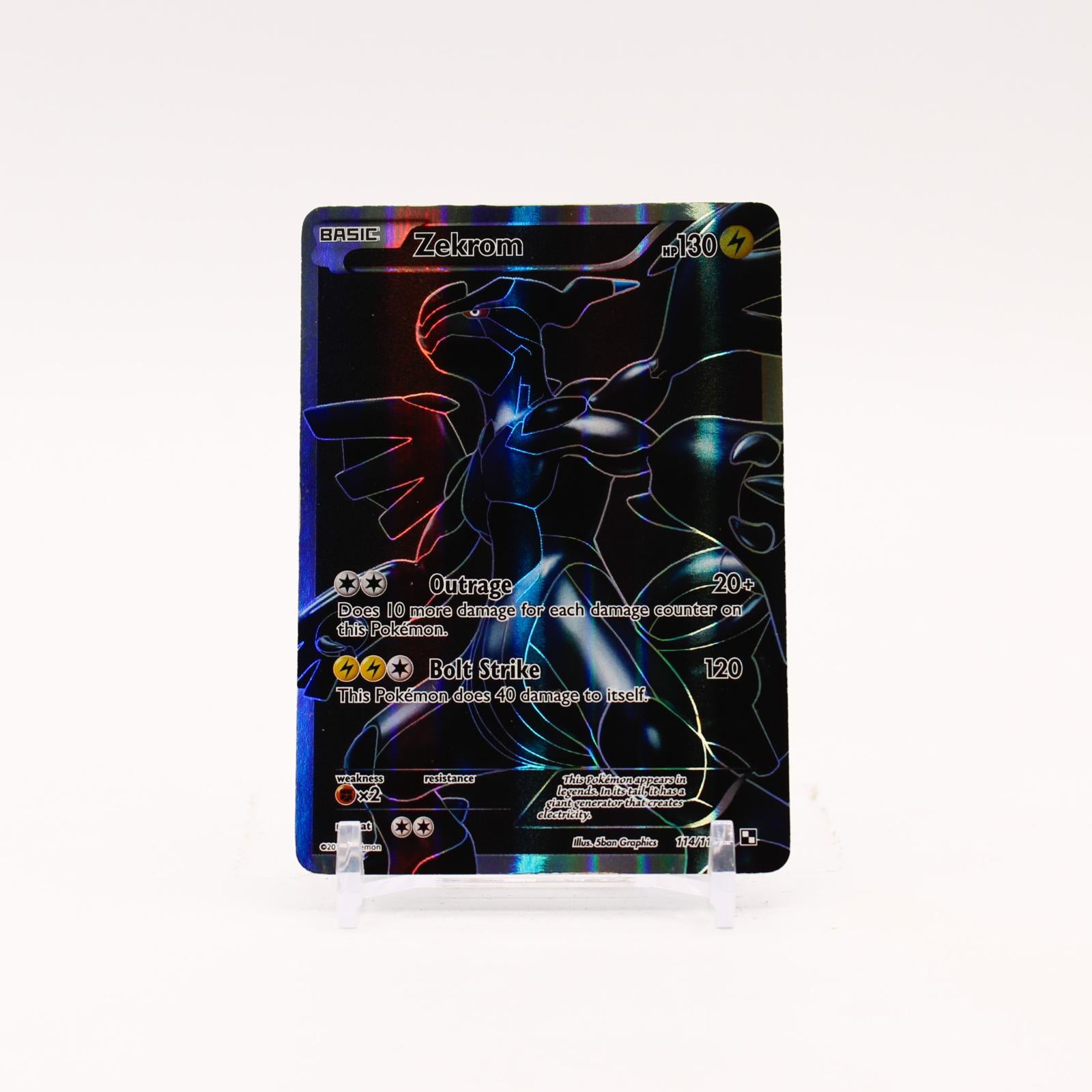 Zekrom - 114/114 Black & White Holo Full Art Pokemon - MP