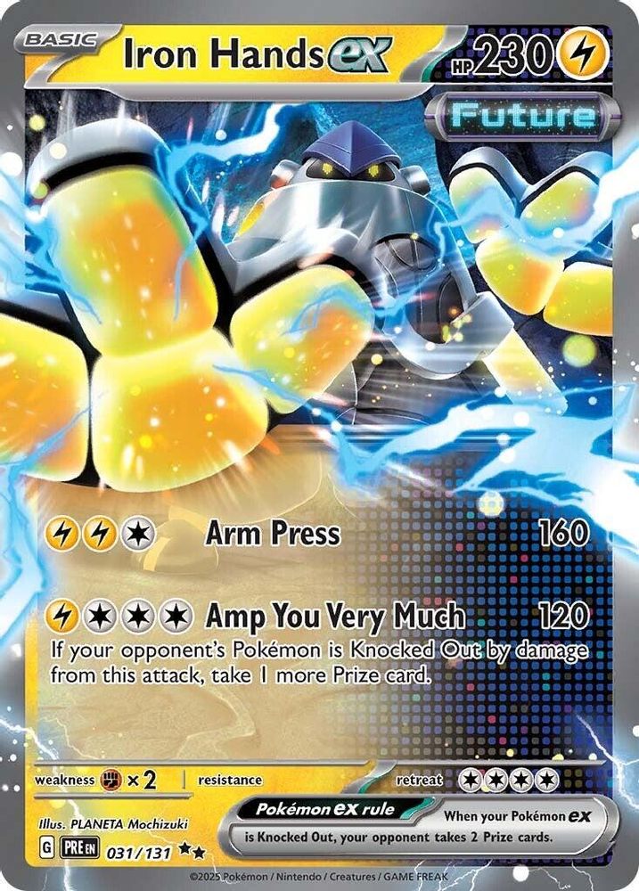 Iron Hands ex - 031/131 Prismatic Evolutions Double Rare Holo Pokemon - NM