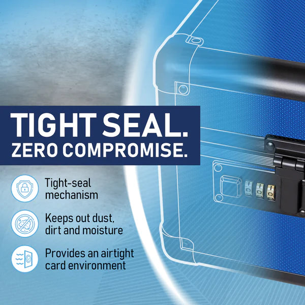 Premium Graded Card Case - Invested Alliance TSA Lock - Blue