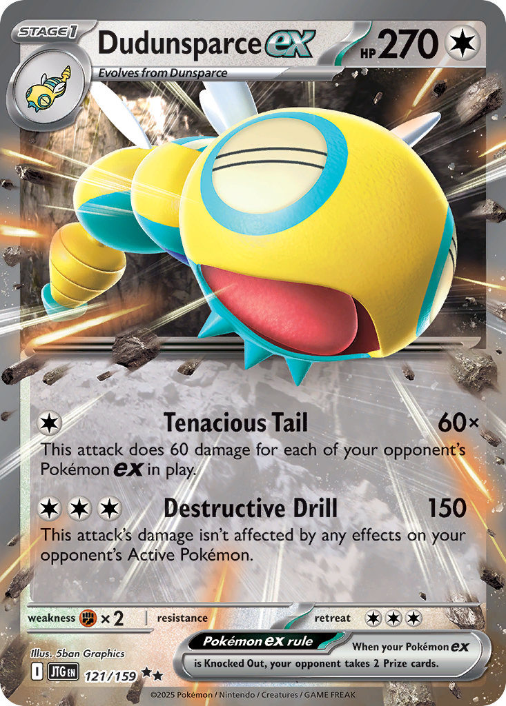Dudunsparce ex - 121/159 Journey Together Double Rare Holo Pokemon - NM