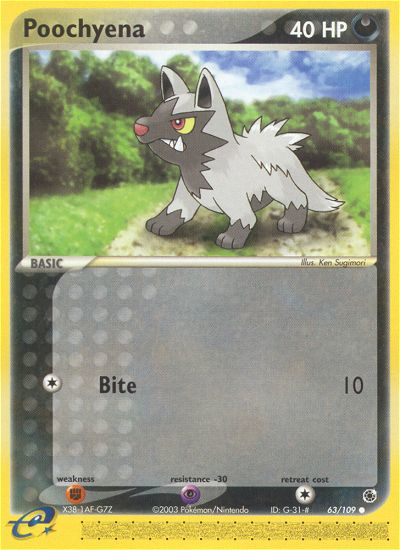 Poochyena - 63/109 Ruby & Sapphire Common Pokemon - NM