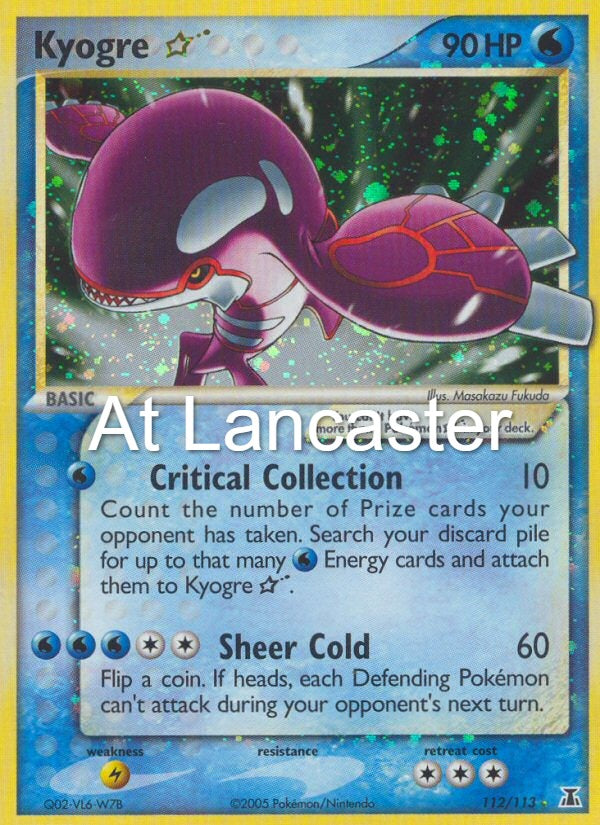 Kyogre Star - 112/113 Delta Species Gold Star Pokemon - LP/MP (Lanc)