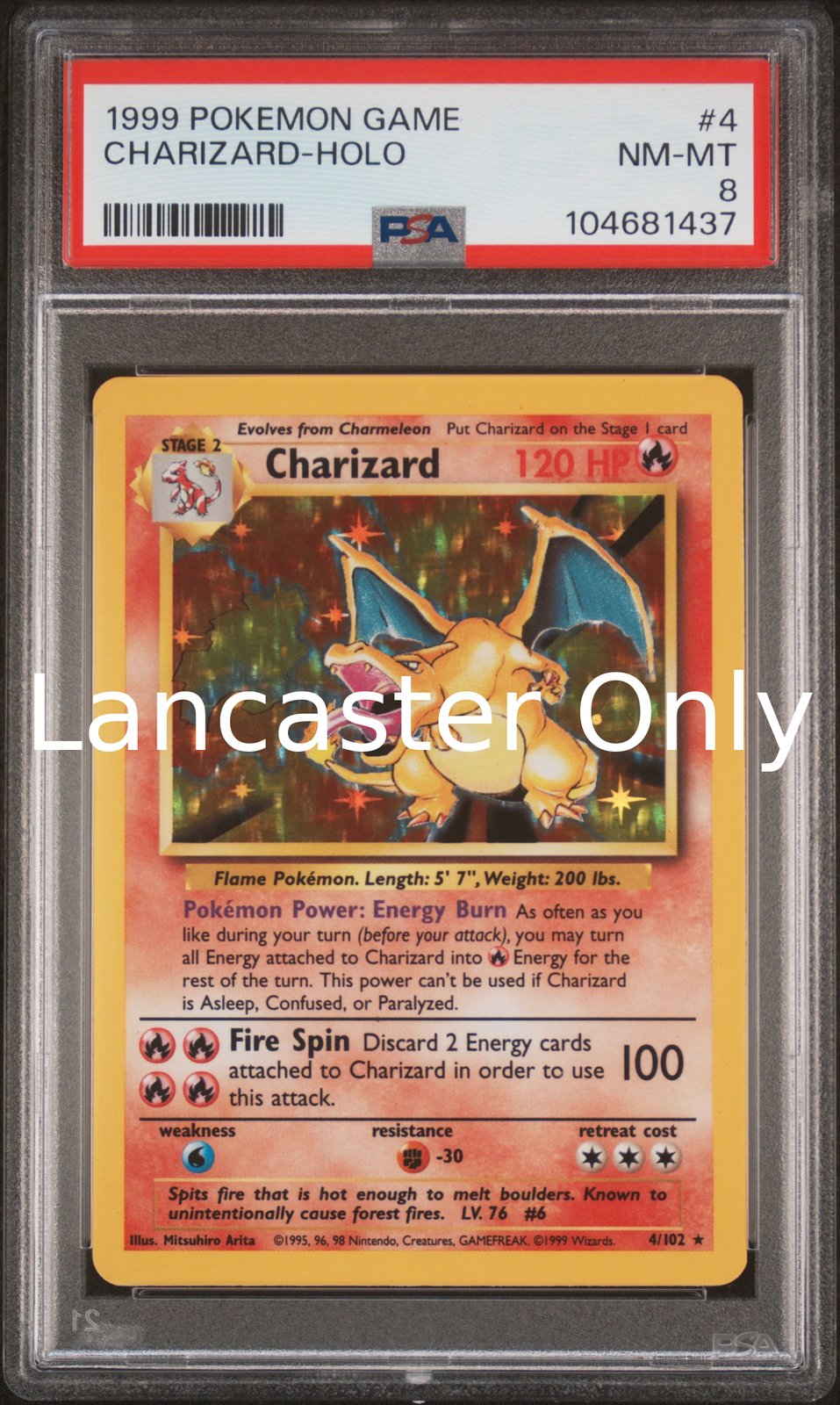 Charizard Holo - 4/102 PSA 8 Game Pokemon