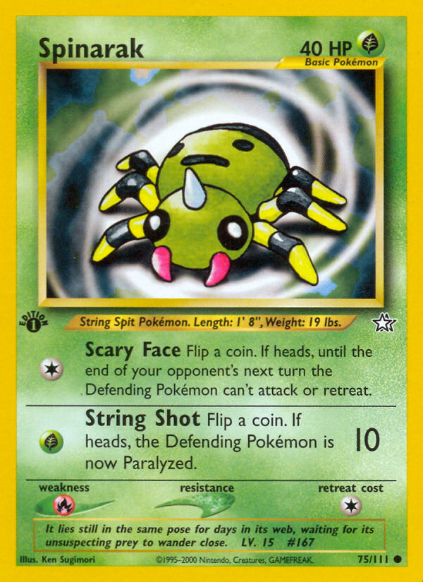 Spinarak - 75/111 Neo Genesis Common Unlimited Pokemon - NM