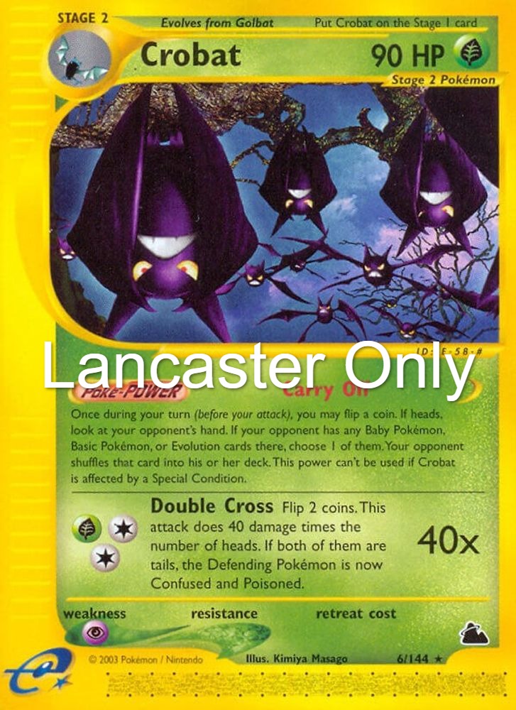 Crobat - 6/144 Skyridge Rare Pokemon - LP/MP (Lanc)