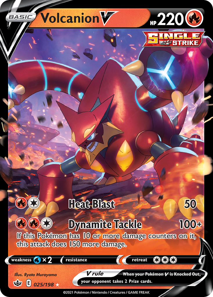 Volcanion V - 025/198 Chilling Reign V Rare Holo Pokemon - NM