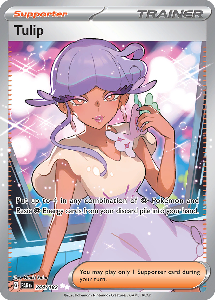 Tulip - 244/182 Paradox Rift Ultra Rare Holo Pokemon - NM