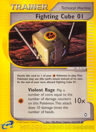 Fighting Cube - 121/147 Aquapolis Uncommon Pokemon - NM