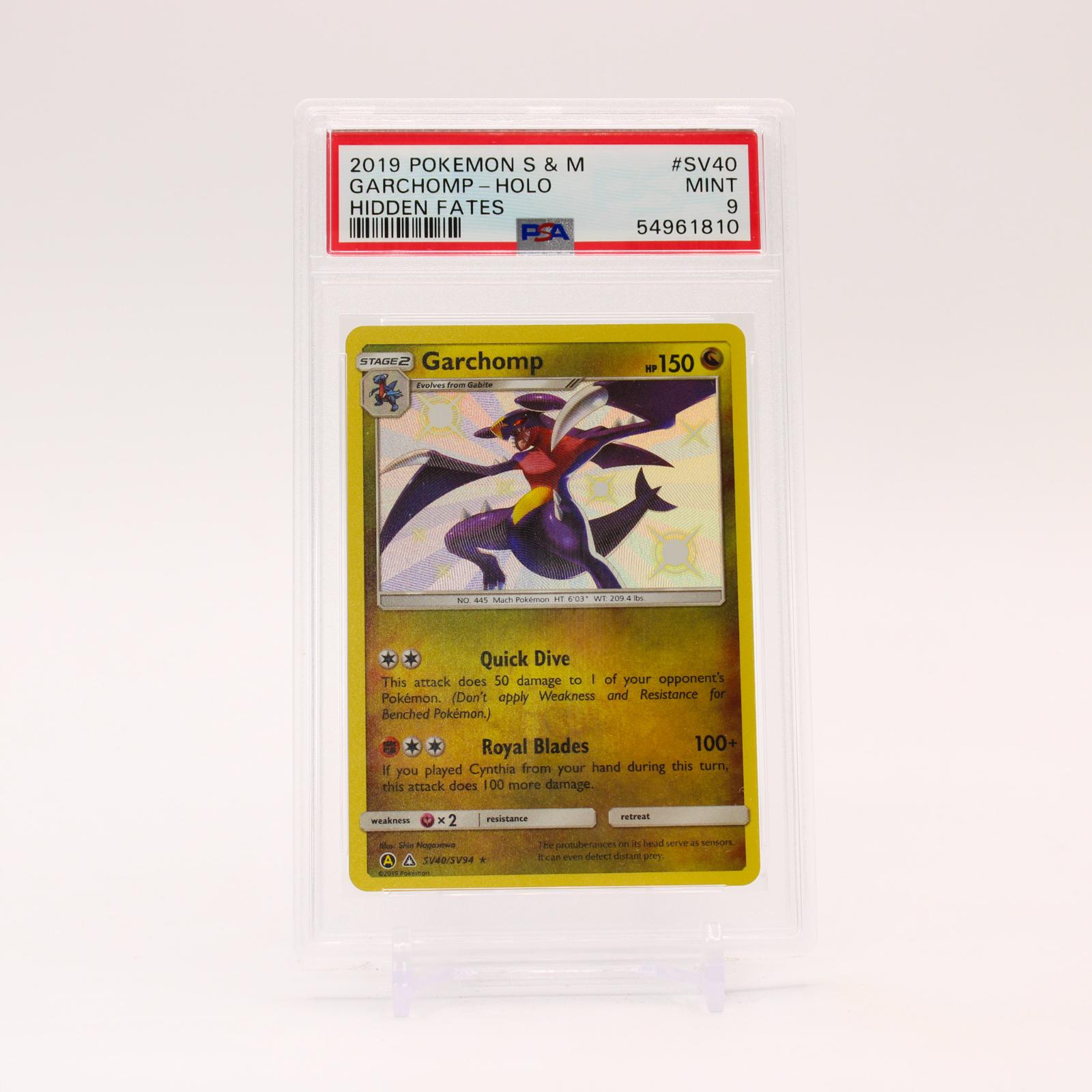 Garchomp - SV40/SV94 PSA 9 Hidden Fates Shiny Holo Rare Pokemon - MINT