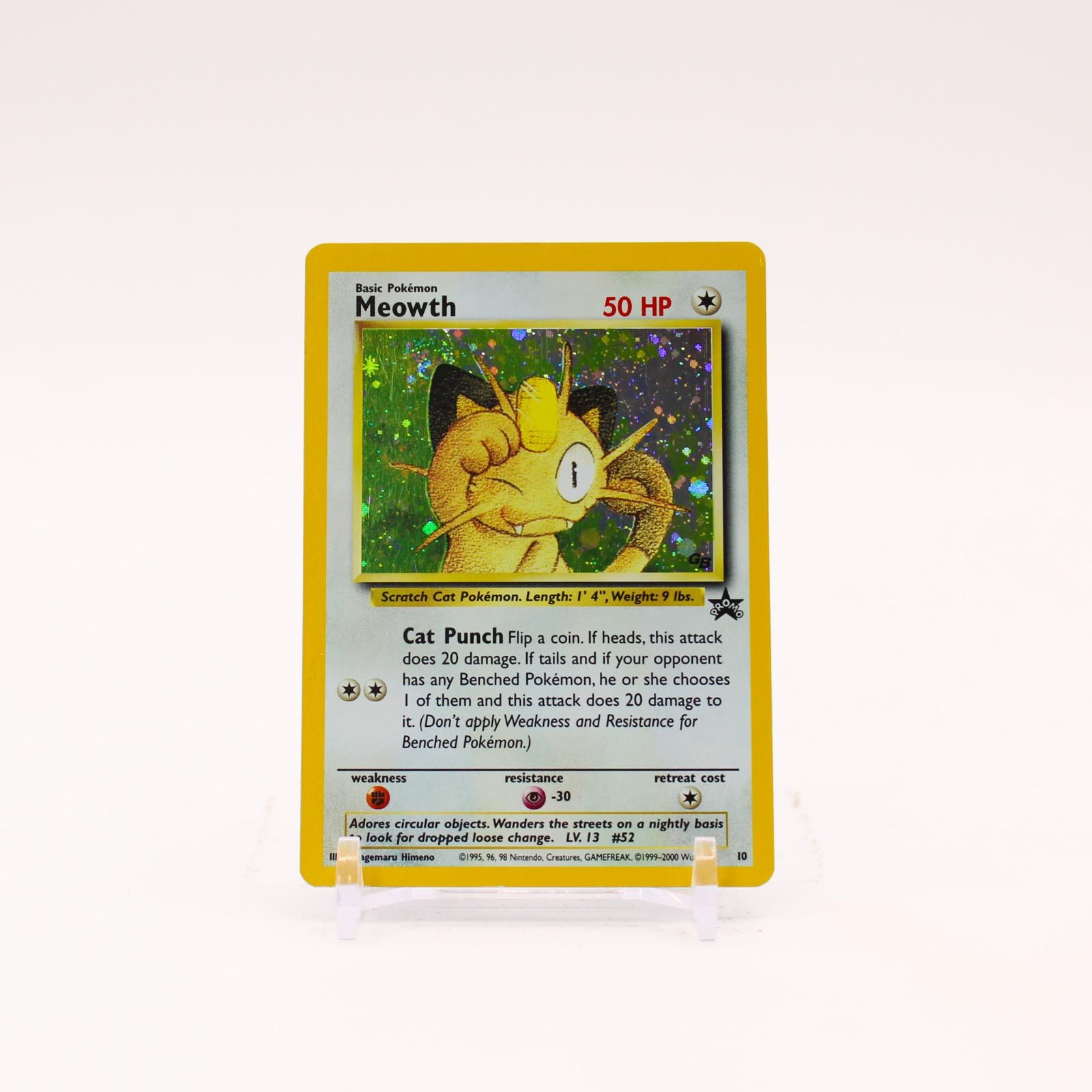 Meowth - 10 Wizards Black Star Holo Promo Pokemon - MP
