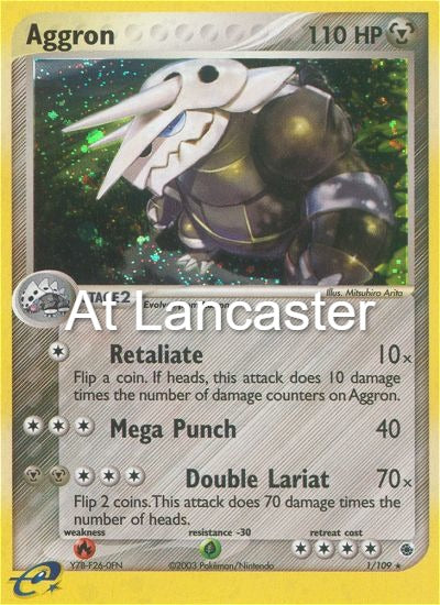 Aggron - 1/109 Ruby & Sapphire Rare Pokemon - LP/MP (Lanc)
