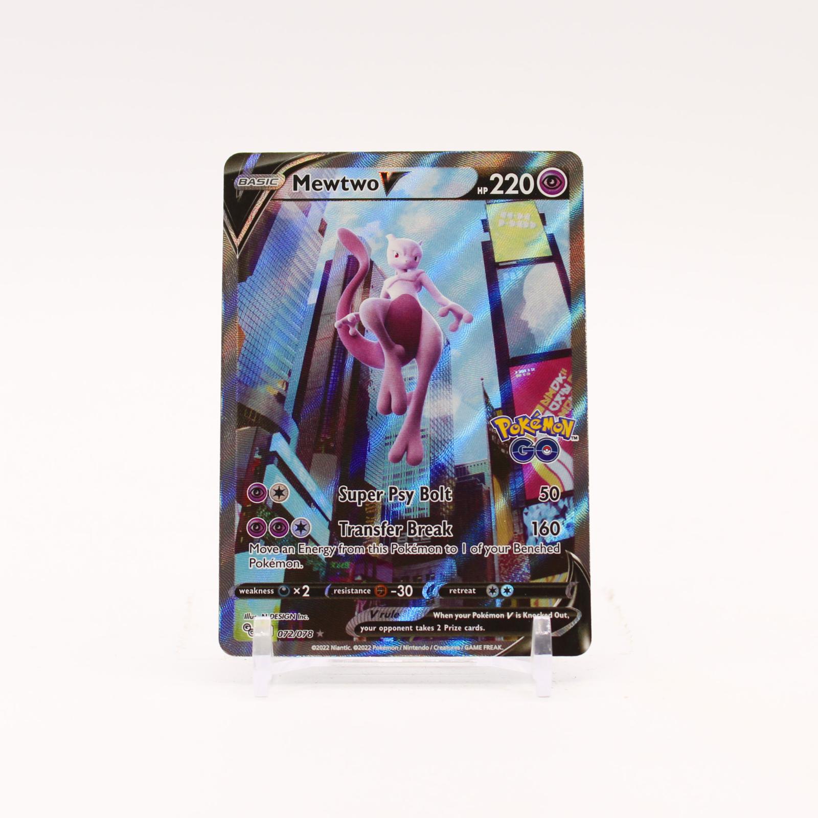 Mewtwo V - 072/078 Pokemon GO Holo Alternate Art Pokemon - NM