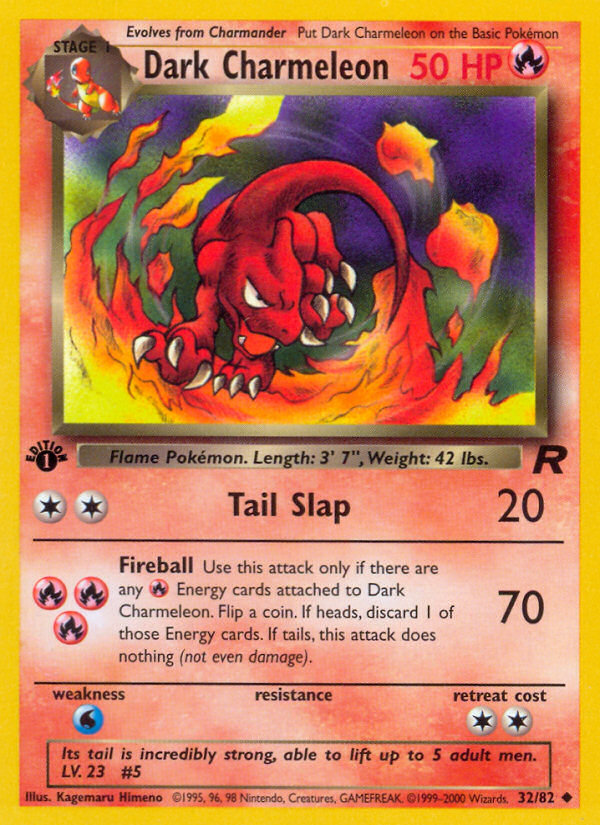 Dark Charmeleon - 32/82 Team Rocket Uncommon Unlimited Pokemon - NM