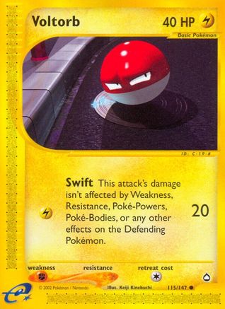 Voltorb - 115/147 Aquapolis Common Pokemon - NM