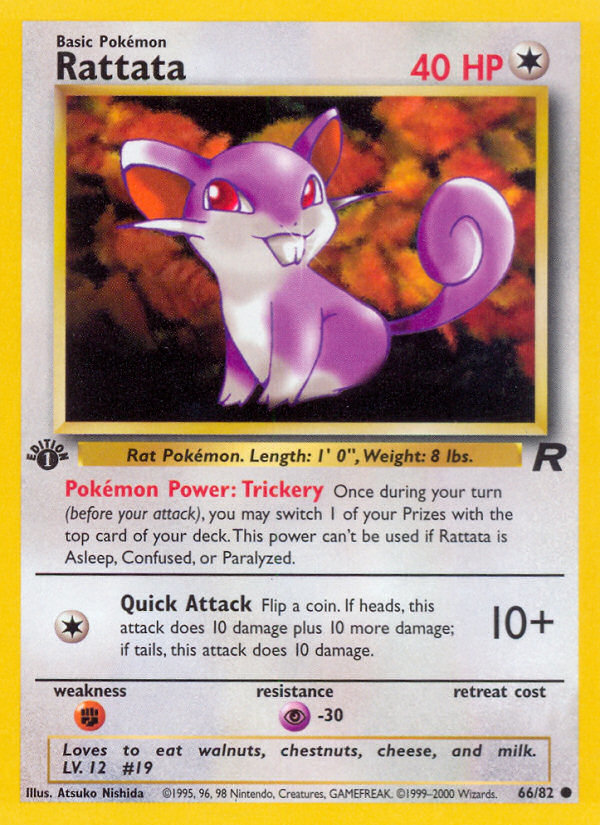 Rattata - 66/82 Team Rocket Common 1st Edition Pokemon - NM