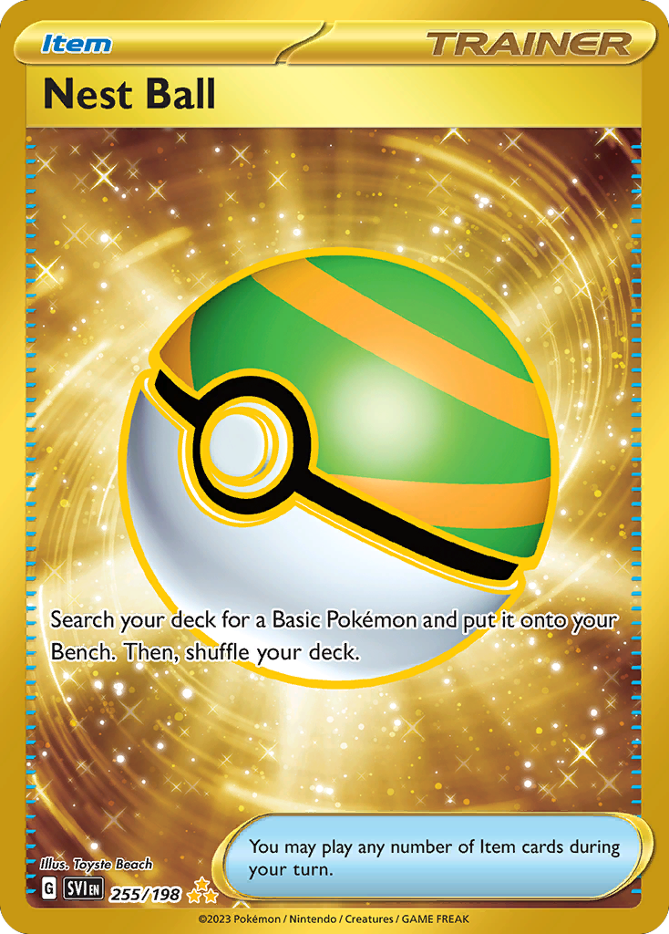 Nest Ball - 255/198 Scarlet & Violet Hyper Rare Holo Pokemon - NM